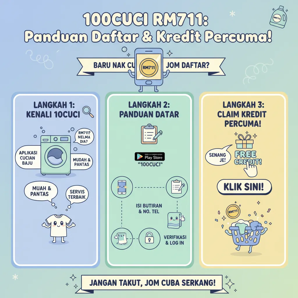 Panduan Daftar 100cuci RM711 & Kredit Percuma
